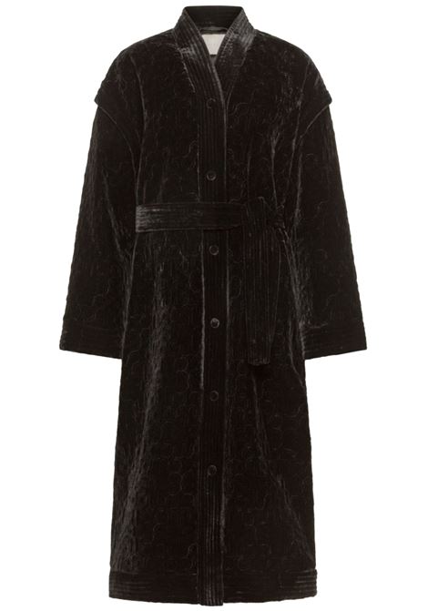 Kiso Silk Blend Velvet Quilted Coat - Black MOMONI |  | MOCO0290990