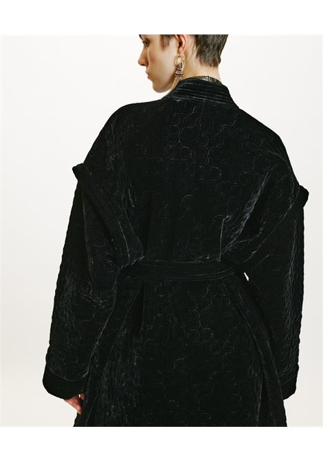 Kiso Silk Blend Velvet Quilted Coat - Black MOMONI |  | MOCO0290990