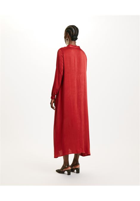 Long dress in sandwashed silk with mandarin collar MOMONI |  | MODR0040364