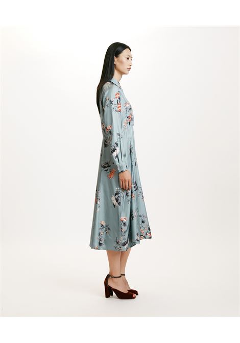 Midi dress in printed silk twill with sailor collar MOMONI |  | MODR0058043