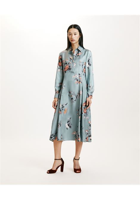 Midi dress in printed silk twill with sailor collar MOMONI |  | MODR0058043