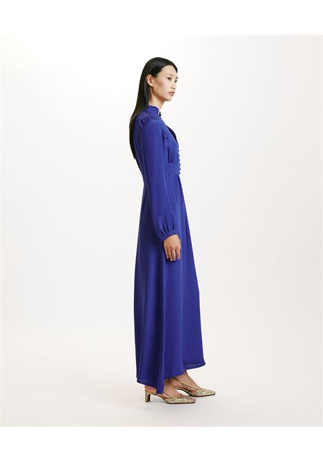 Long dress in solid crepe silk with underbust bodice MOMONI |  | MODR0060850