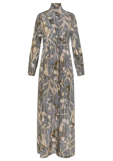 Long dress in printed silk crepe de chine MOMONI |  | MODR0298116