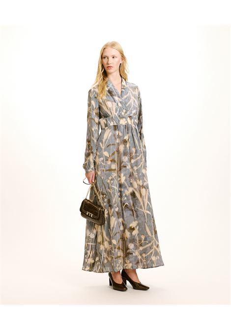 Long dress in printed silk crepe de chine MOMONI |  | MODR0298116