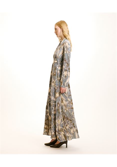 Long dress in printed silk crepe de chine MOMONI |  | MODR0298116