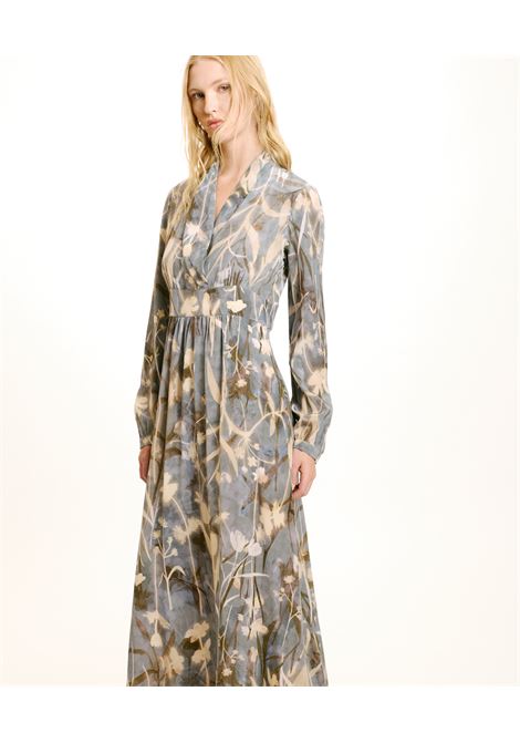 Long dress in printed silk crepe de chine MOMONI |  | MODR0298116