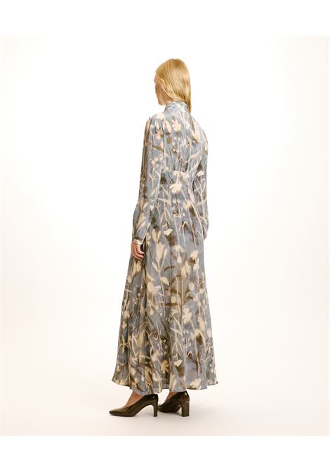 Long dress in printed silk crepe de chine MOMONI |  | MODR0298116