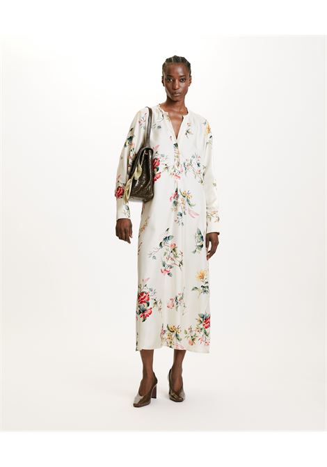 Long dress in printed silk twill MOMONI |  | MODR0306486