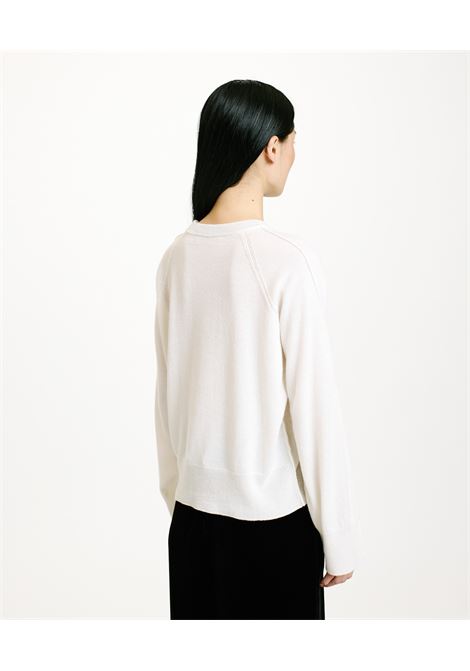 Maglia odino in lana merino cachemire-crema MOMONI | Maglieria | MOKN0050040