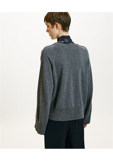 Maglia odino in lana merino cachemire-grigio MOMONI | Maglieria | MOKN0050930