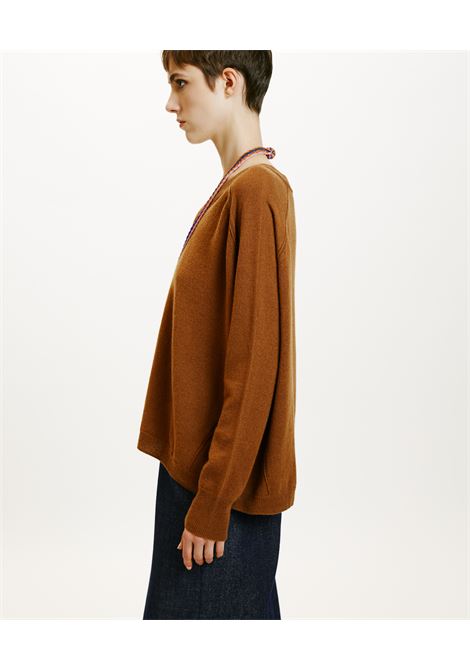 Maglia kimi in lana merino cachemire-tabacco MOMONI | Maglieria | MOKN0240640