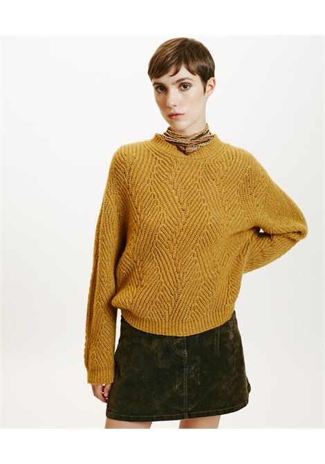 Oita lace stitch lurex-mustard sweater MOMONI |  | MOKN0260130