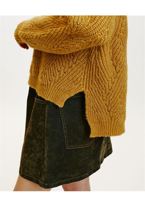 Oita lace stitch lurex-mustard sweater MOMONI |  | MOKN0260130