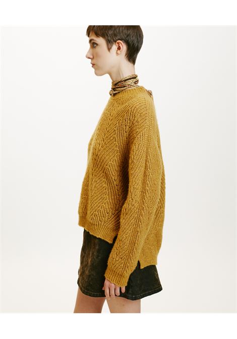 Oita lace stitch lurex-mustard sweater MOMONI |  | MOKN0260130