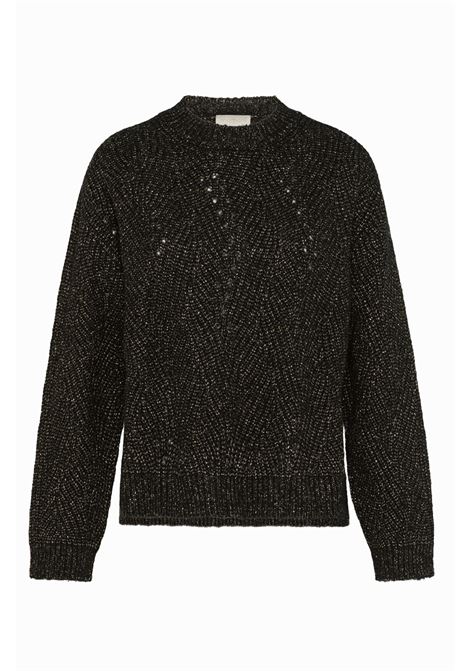 Oita lace stitch lurex-black sweater MOMONI |  | MOKN0260990