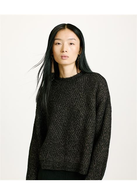 Oita lace stitch lurex-black sweater MOMONI |  | MOKN0260990