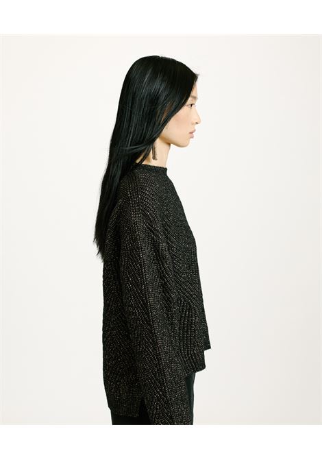 Oita lace stitch lurex-black sweater MOMONI |  | MOKN0260990