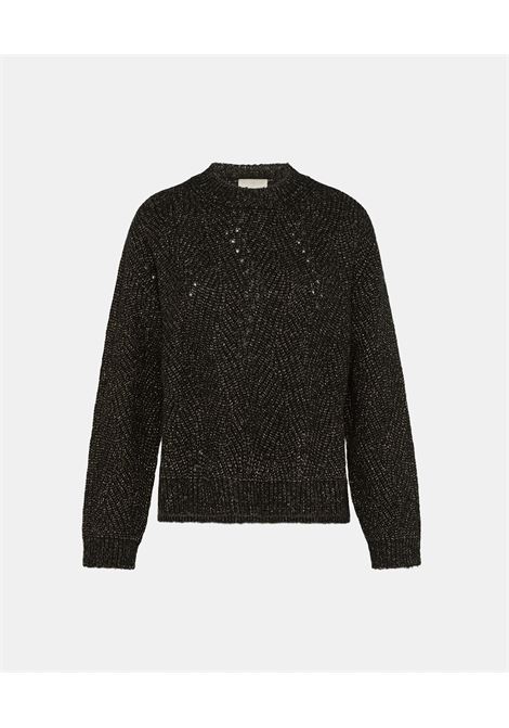 Oita lace stitch lurex-black sweater MOMONI |  | MOKN0260990