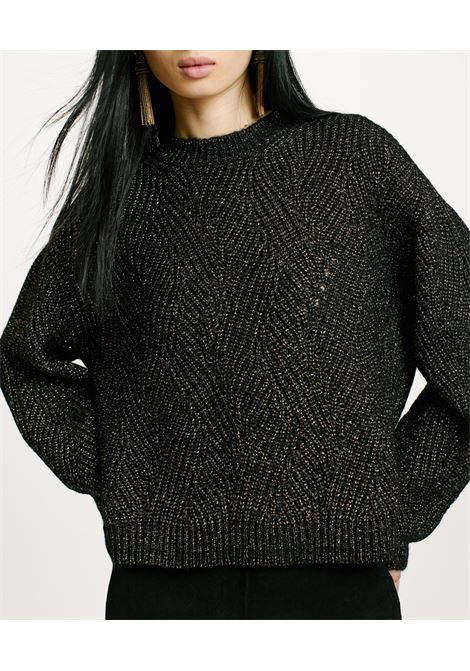 Oita lace stitch lurex-black sweater MOMONI |  | MOKN0260990