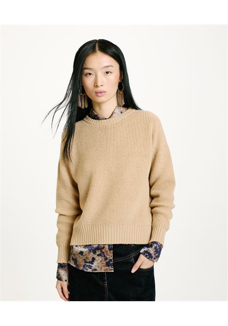 Merino wool-cream ribbed aki sweater MOMONI |  | MOKN0300026