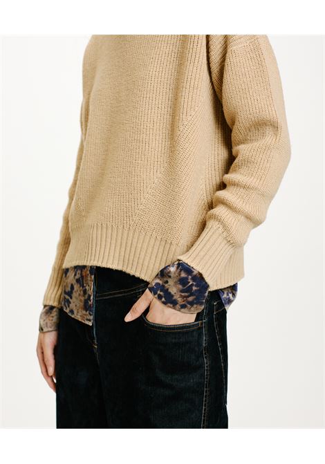 Merino wool-cream ribbed aki sweater MOMONI |  | MOKN0300026