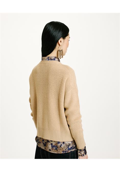 Merino wool-cream ribbed aki sweater MOMONI |  | MOKN0300026