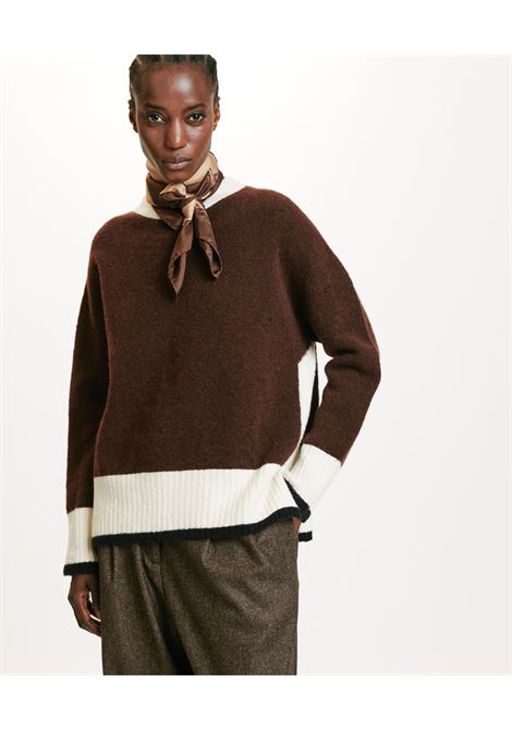 Plush-colored block-brick-effect inu sweater MOMONI |  | MOKN0360610