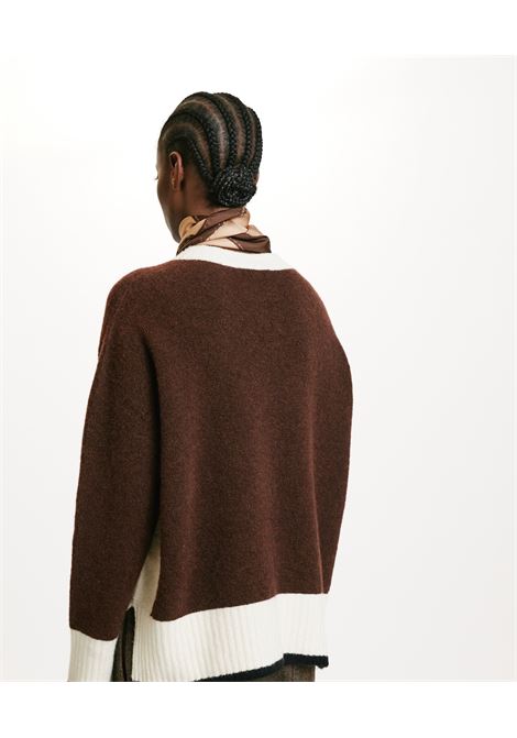 Plush-colored block-brick-effect inu sweater MOMONI |  | MOKN0360610