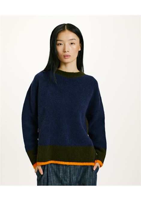 Color block-blue plush-effect inu sweater MOMONI |  | MOKN0360890