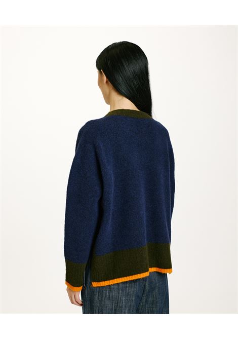 Color block-blue plush-effect inu sweater MOMONI |  | MOKN0360890