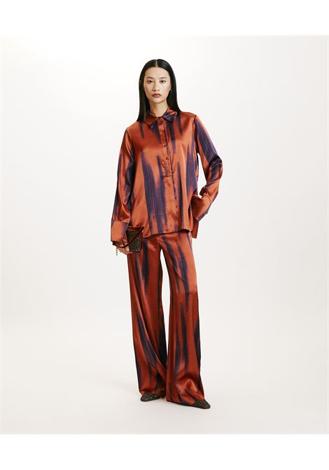 Misaki pants in printed stretch satin-rust/ink MOMONI |  | MOPA0084285