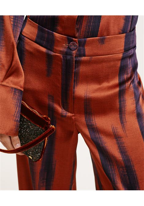 Misaki pants in printed stretch satin-rust/ink MOMONI |  | MOPA0084285