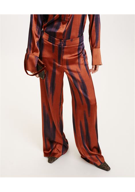 Misaki pants in printed stretch satin-rust/ink MOMONI |  | MOPA0084285