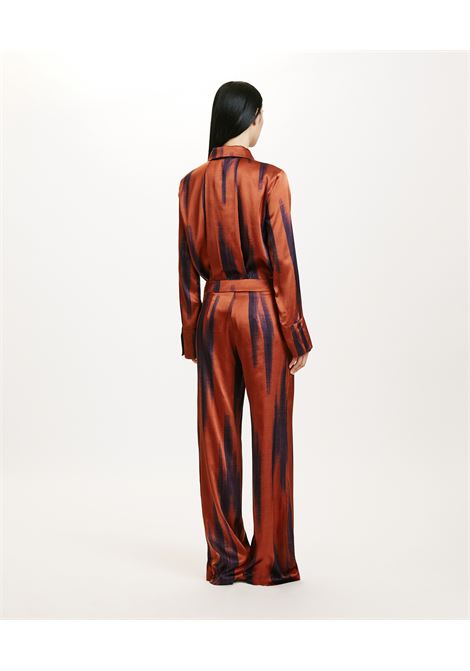 Misaki pants in printed stretch satin-rust/ink MOMONI |  | MOPA0084285