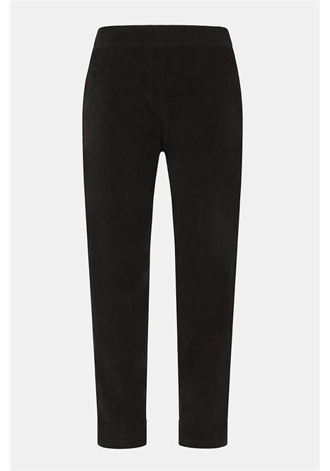 Pantaloni yoko in velluto mille righe stretch-nero MOMONI | Pantaloni | MOPA0120990