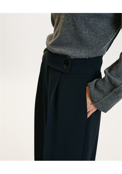 Pantaloni nozomi in cady stretch-blu notte MOMONI | Pantaloni | MOPA0170870