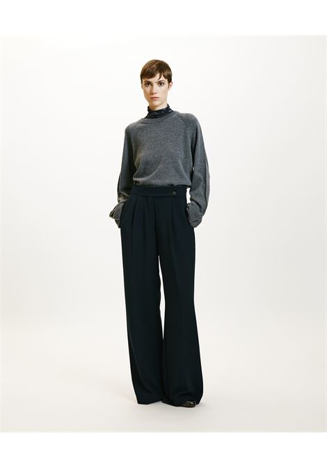 Nozomi stretch cady trousers-night blue MOMONI |  | MOPA0170870