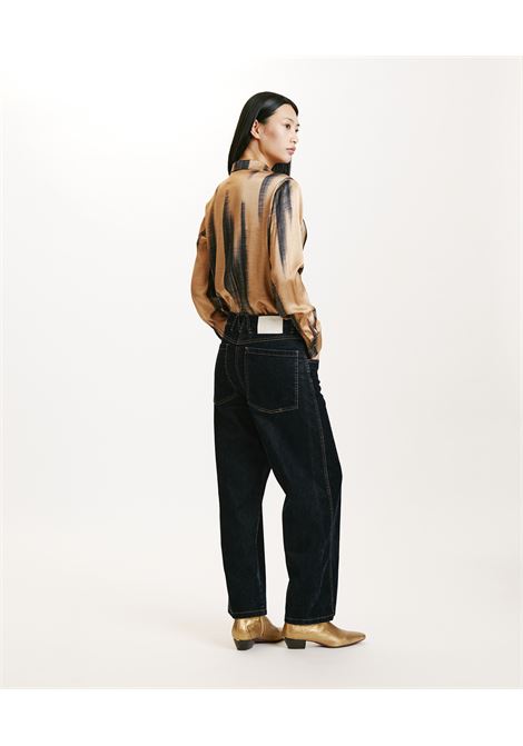 Pantaloni azuki in denim flock-blu MOMONI |  | MOPA0200890