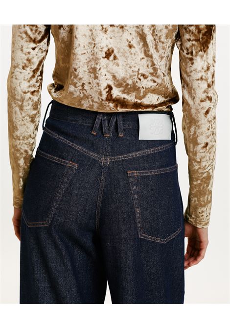 Pantaloni aoki in denim laminato-blu/oro MOMONI |  | MOPA0228902