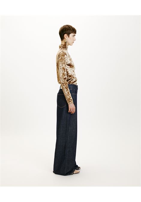 Pantaloni aoki in denim laminato-blu/oro MOMONI |  | MOPA0228902