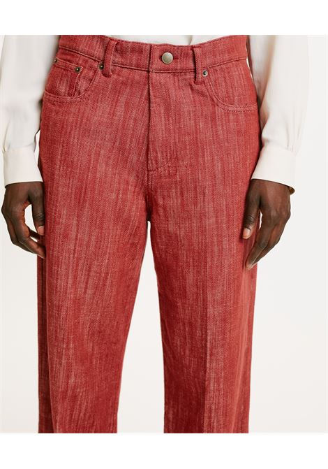 Miyako pants in firm-brick-colored denim MOMONI |  | MOPA0230610