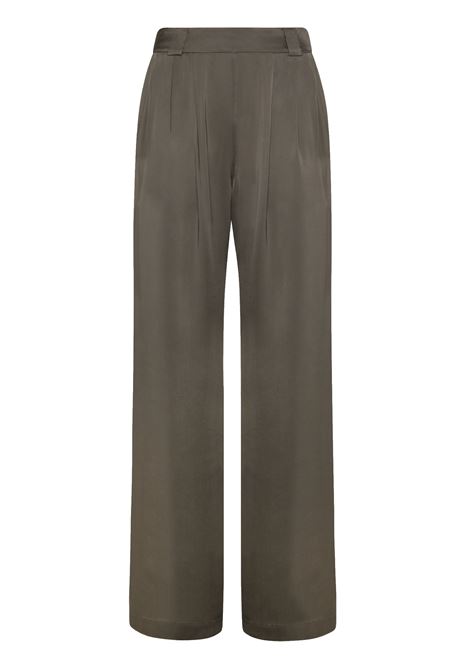 Lanzarote bis 2 pants in washed silk-military green MOMONI |  | MOPA0270777