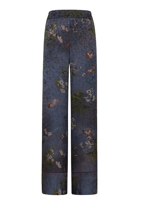 Pantaloni daiki in viscosa jacquard stampata-multicolore grigio polvere MOMONI | Pantaloni | MOPA0358055