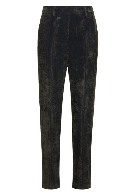 Two-tone charcoal gray stretch velvet mistletoe pants MOMONI |  | MOPA0360932