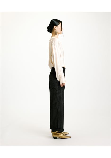 Stretch-black corduroy dango pants MOMONI |  | MOPA0370990