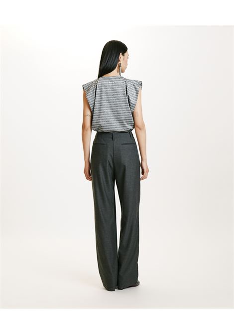 Sorai pants in chevron viscose wool stratch - charcoal gray MOMONI |  | MOPA0490932