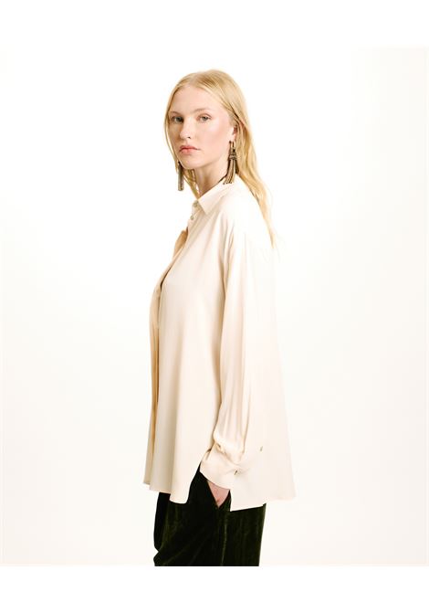 Silk blend crepe shirt with hidden placket MOMONI |  | MOSH0020040