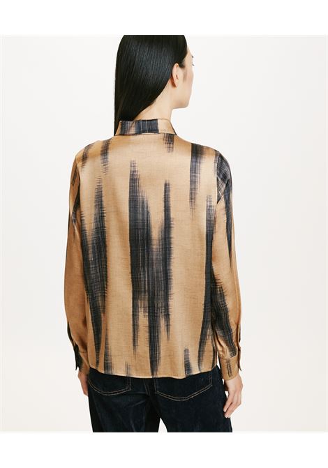 Printed stretch satin shirt with revere collar MOMONI |  | MOSH0032085