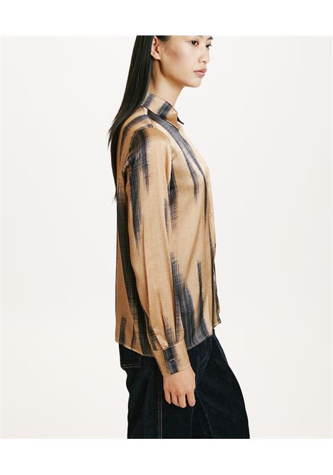 Printed stretch satin shirt with revere collar MOMONI |  | MOSH0032085