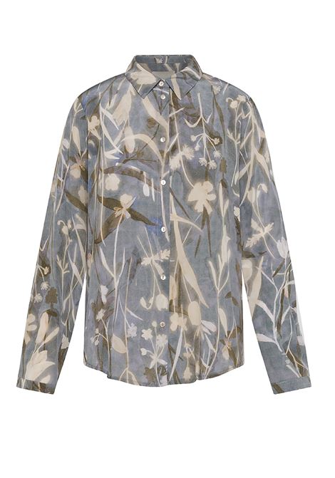 Printed Meudon  silk crêpe de chine shirt with cuffed sleeves MOMONI |  | MOSH0048116